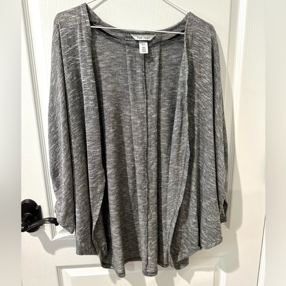 White House Black Market Small Gray Open Front Dolman Cardigan